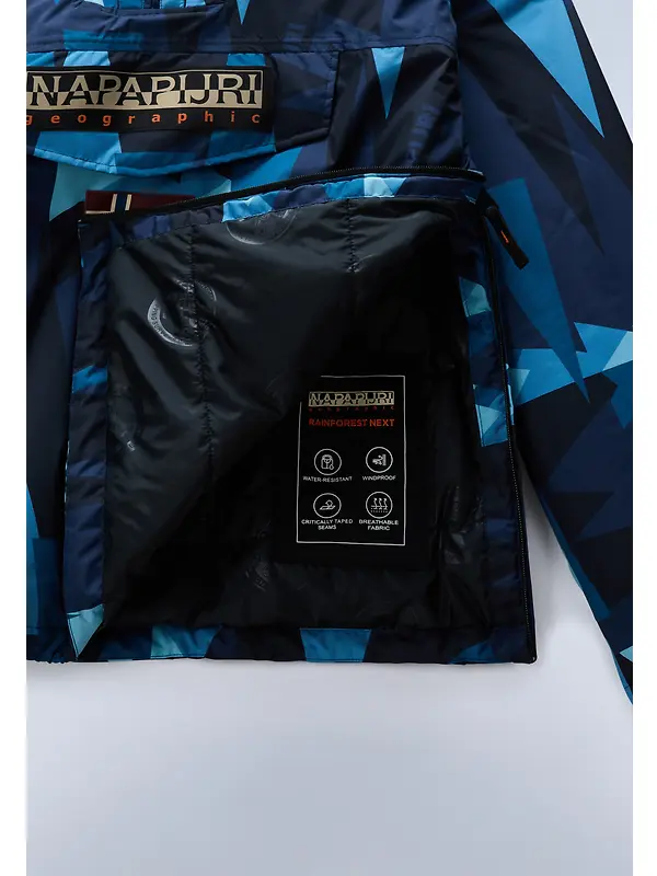 Napapijri Men's Rainforest Next All Over Print Anorak Jacket - Blue Image 9