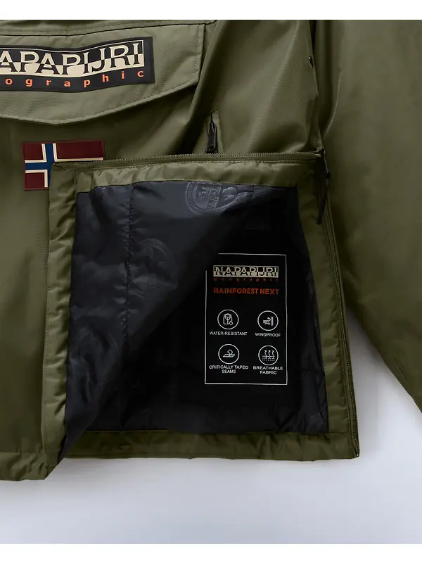 Napapijri Men's Rainforest Next Winter Anorak Jacket - Olive Night Image 10
