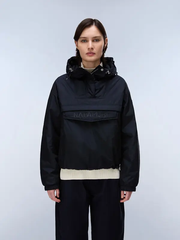 Napapijri Women's Rainforest Optique Anorak Jacket - Black Antracite Image 4