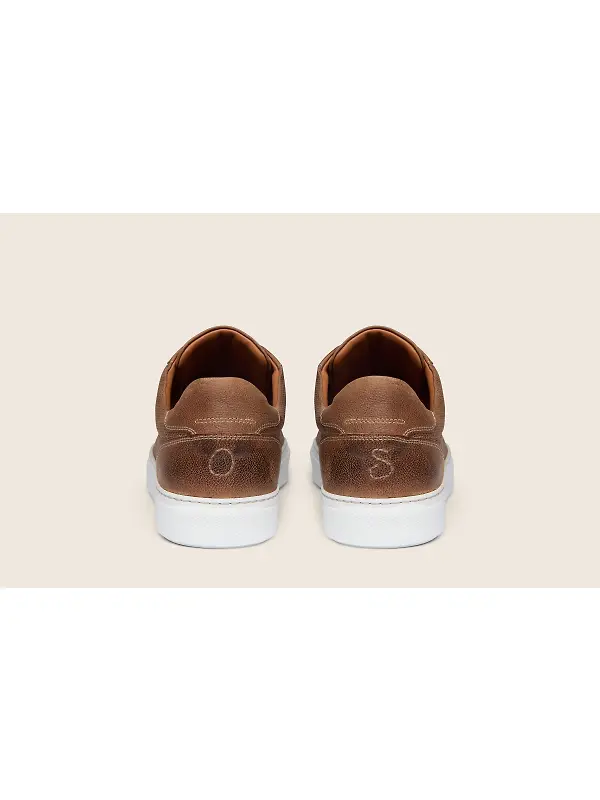 Oliver Sweeney Men's Almada Perforated Calf Leather Cupsole Trainers - Tan Image 3
