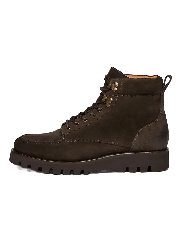 Oliver Sweeney Men's Bolhas Calf Suede Moc Toe Boots - Chocolate Suede Image 1