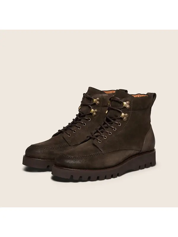 Oliver Sweeney Men's Bolhas Calf Suede Moc Toe Boots - Chocolate Suede Image 2