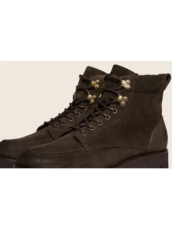 Oliver Sweeney Men's Bolhas Calf Suede Moc Toe Boots - Chocolate Suede Image 5