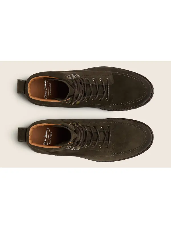 Oliver Sweeney Men's Bolhas Calf Suede Moc Toe Boots - Chocolate Suede Image 6