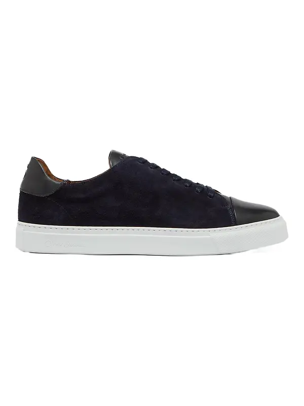 Oliver Sweeney Men's Capelo Calf Suede Cupsole Trainers - Navy Image 1