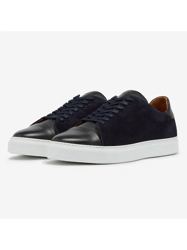 Oliver Sweeney Men's Capelo Calf Suede Cupsole Trainers - Navy Image 2