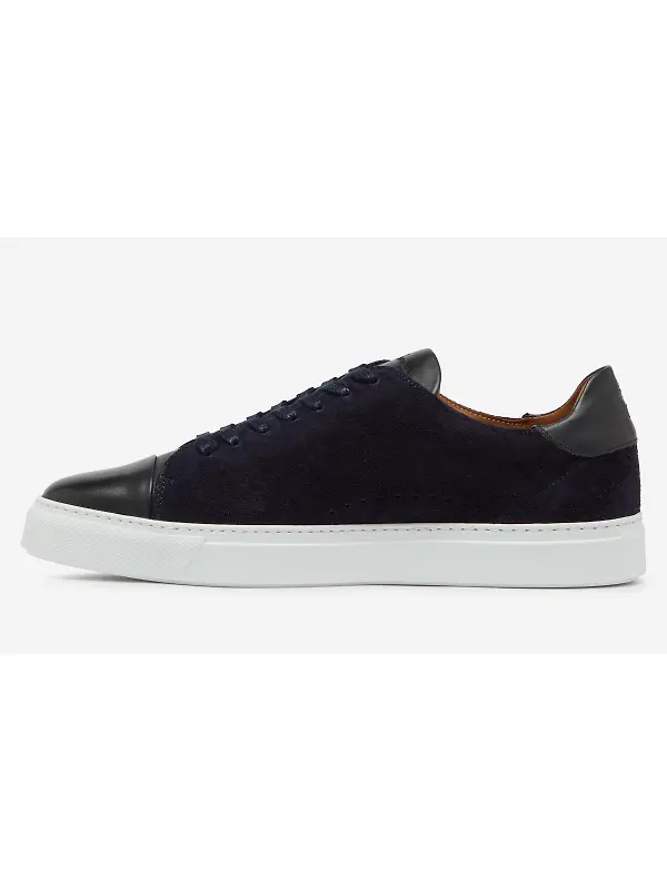 Oliver Sweeney Men's Capelo Calf Suede Cupsole Trainers - Navy Image 3