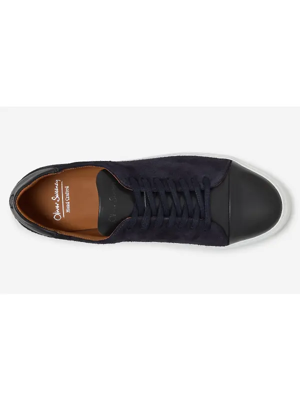 Oliver Sweeney Men's Capelo Calf Suede Cupsole Trainers - Navy Image 4