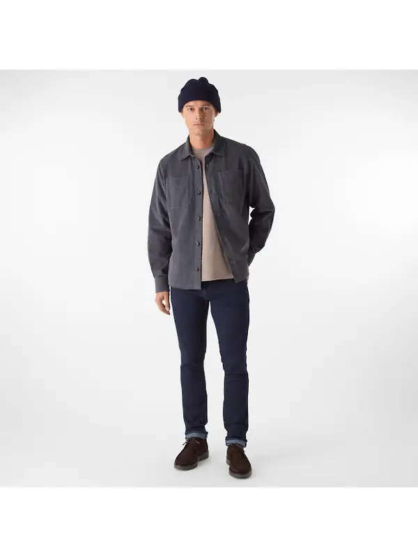 Oliver Sweeney Men's Lagos Garment Dyed Textured Cotton Overshirt - Slate Waffle Image 3