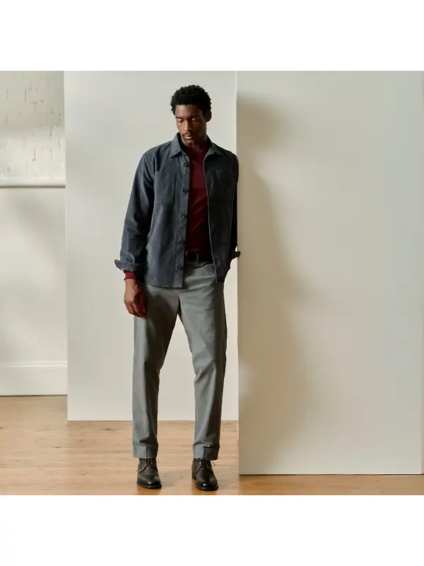 Oliver Sweeney Men's Lagos Garment Dyed Textured Cotton Overshirt - Slate Waffle Image 8
