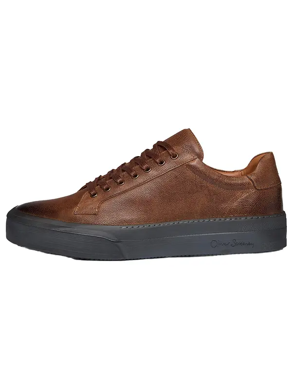Oliver Sweeney Men's Piodao Grained Calf Leather Cupsole Trainers - Tan Image 1