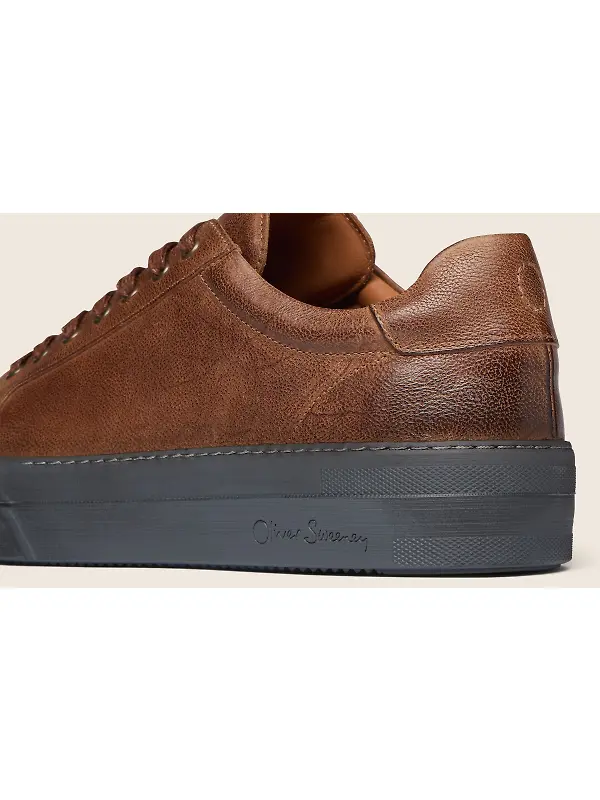 Oliver Sweeney Men's Piodao Grained Calf Leather Cupsole Trainers - Tan Image 5