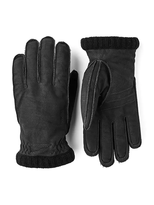 Hestra Joar Nubuck Leather Gloves - Black Image 1