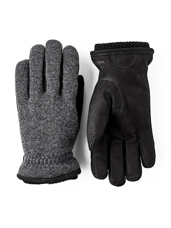 Hestra Noah Leather Gloves - Charcoal/Black Image 1