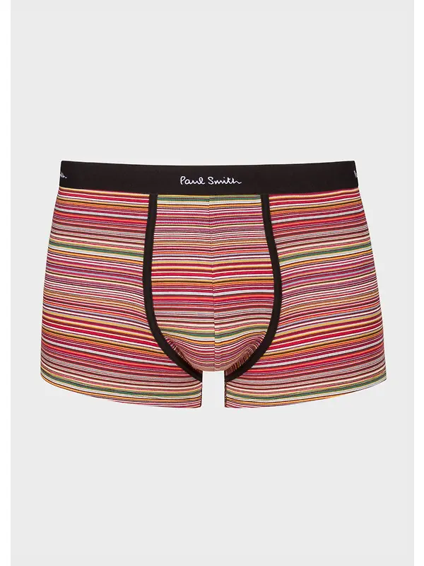 Paul Smith Men's 5 Pack Signature Stripe Mixed Organic-Cotton Boxer Briefs - Black Image 3