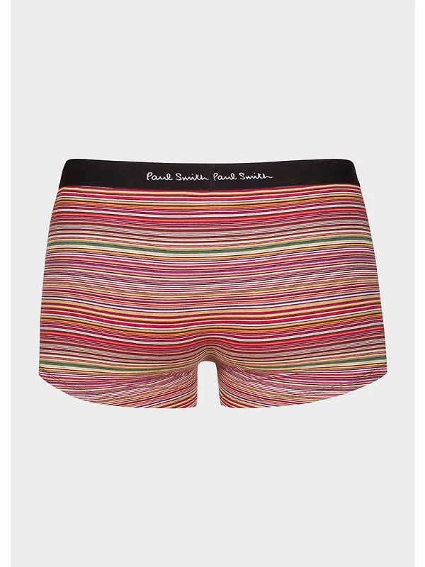 Paul Smith Men's 5 Pack Signature Stripe Mixed Organic-Cotton Boxer Briefs - Black Image 4