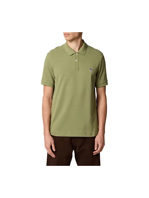 Paul Smith Men's Organic Cotton Zebra Polo Shirt - Light Greyish Green Image 1