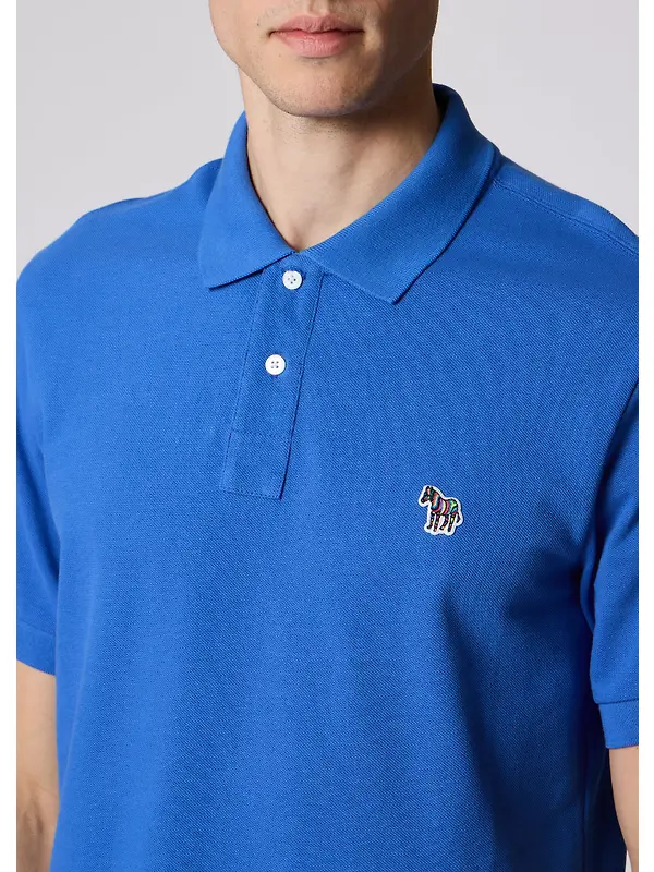 Paul Smith Men's Organic Cotton Zebra Polo Shirt - Mid Blue Image 4