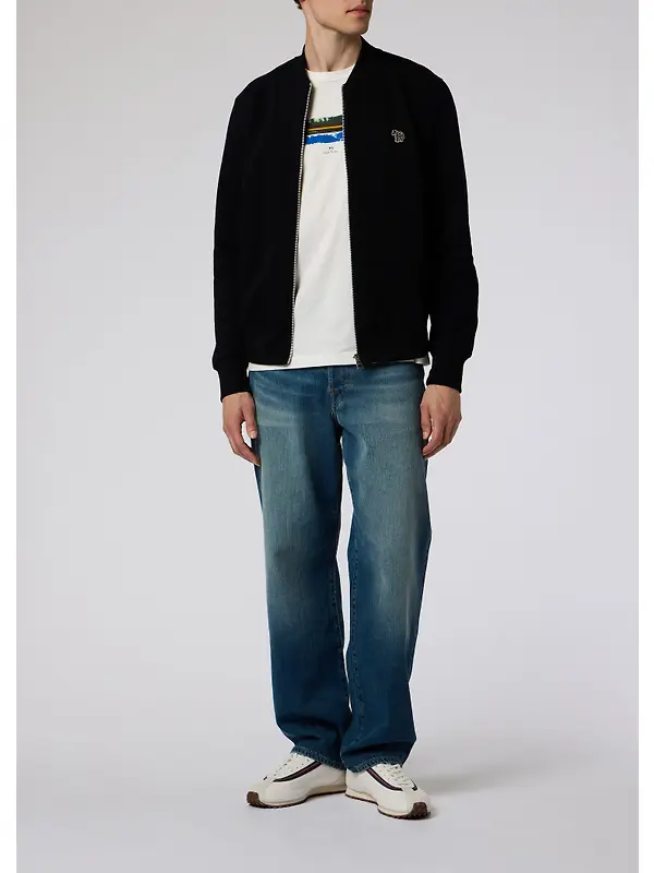Paul Smith Men's Reg Fit Zebra Zip Bomber Jacket - Black Image 3