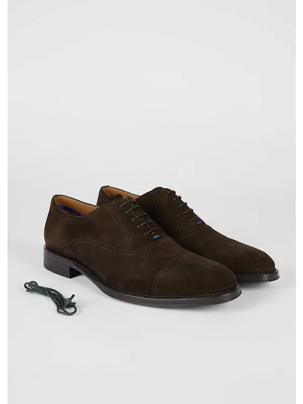 Paul Smith Men's Timothy Derby Shoes - Dark Brown Suede Image 2