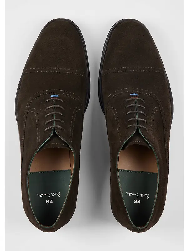 Paul Smith Men's Timothy Derby Shoes - Dark Brown Suede Image 5