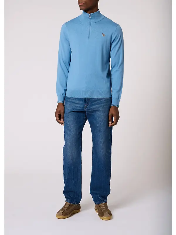 Paul Smith Men's Zeb Bad Zip Neck Sweater - Light Blue Image 3