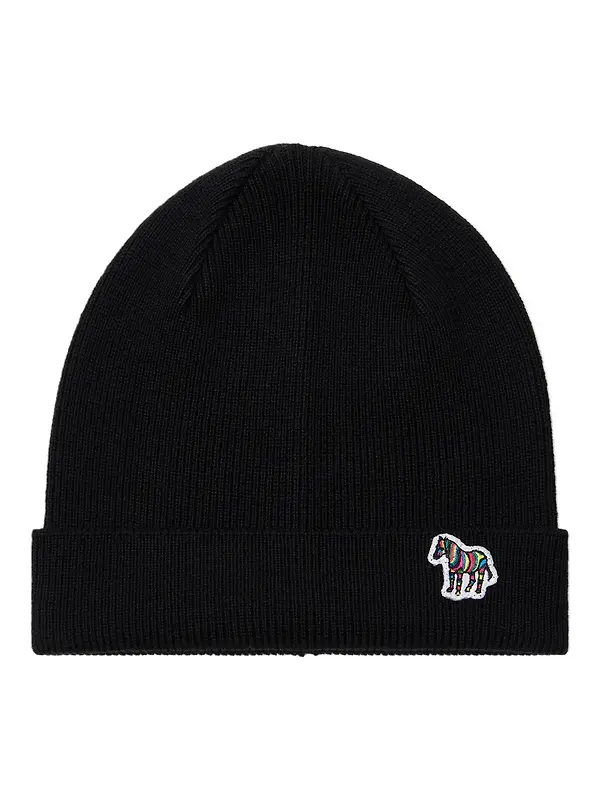 Paul Smith Men's Zebra Logo Wool Beanie - Black Image 1