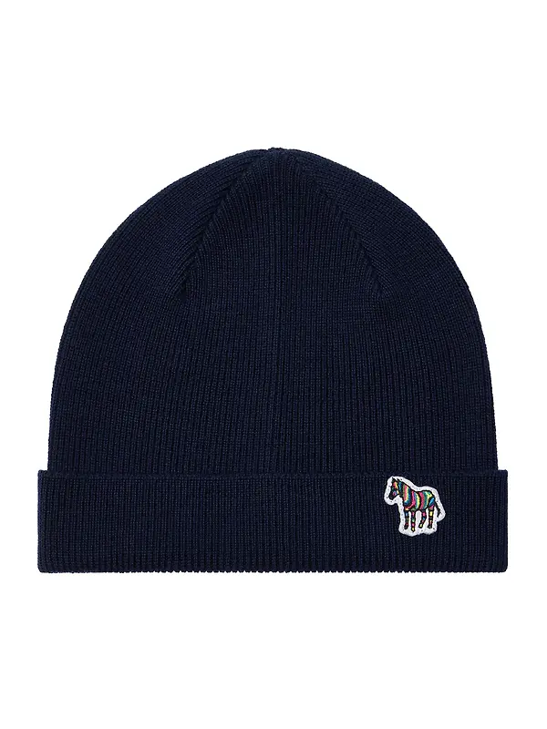 Paul Smith Men's Zebra Logo Wool Beanie - Navy Image 1