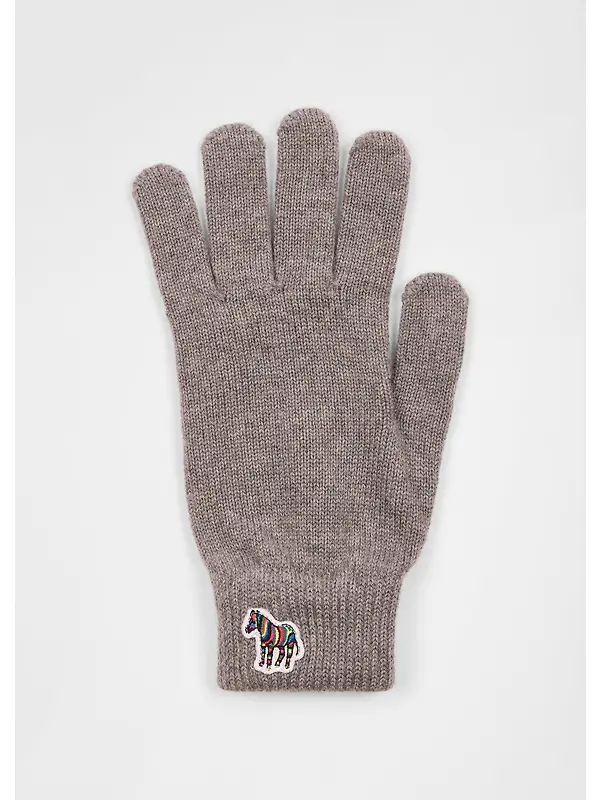 Paul Smith Men's Zebra Logo Wool Gloves - Slate Image 2