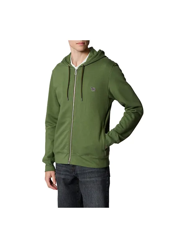 Paul Smith Men's Zebra Reg Fit Zip Hoody - Green Image 1