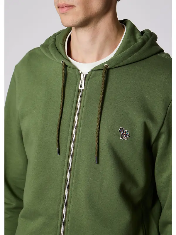 Paul Smith Men's Zebra Reg Fit Zip Hoody - Green Image 4