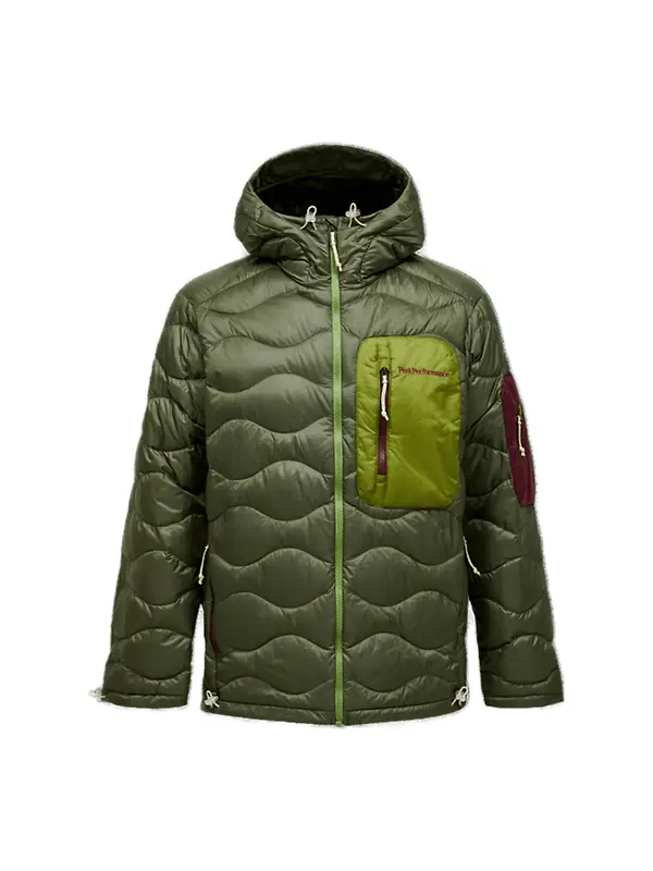 Peak Performance Men's Helium Utility Down Hooded Jacket - Pine Needle/Mosswood Image 1