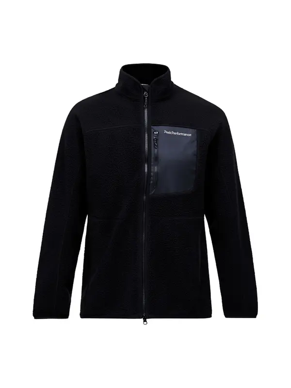 Peak Performance Men's NatureRush Pile Zip Jacket - Black/Black Image 1