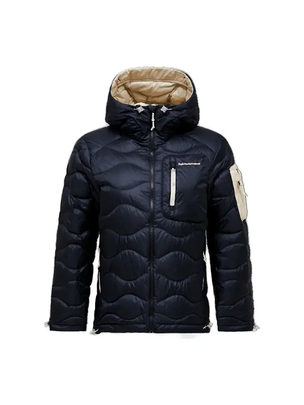 Peak Performance Women's Helium Utility Down Hooded Jacket - Black/Sand Fog Image 1