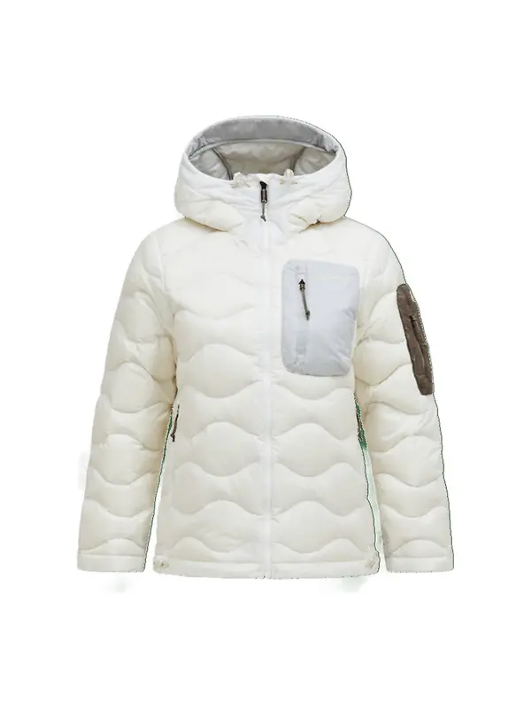 Peak Performance Women's Helium Utility Down Hooded Jacket - Offwhite/Antarctica Image 1