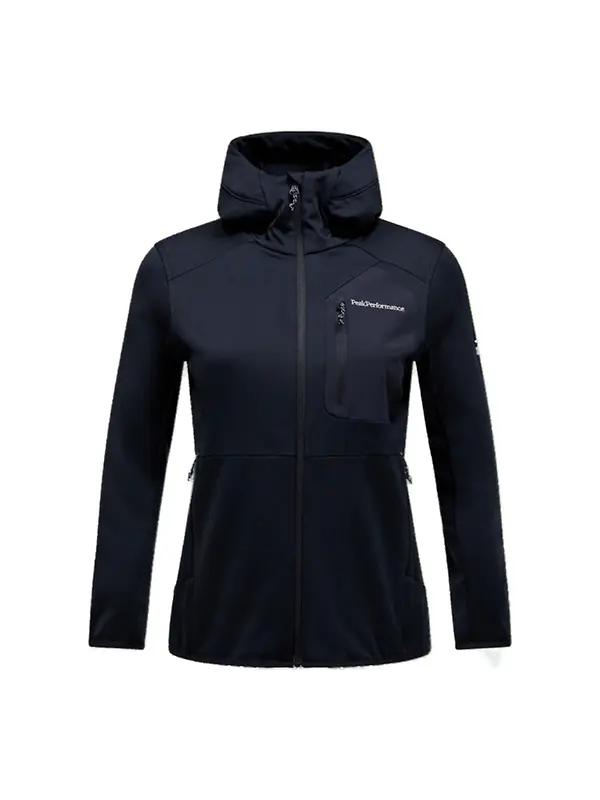 Peak Performance Women's Utility Light Zip Hoodie - Black/Black Image 1