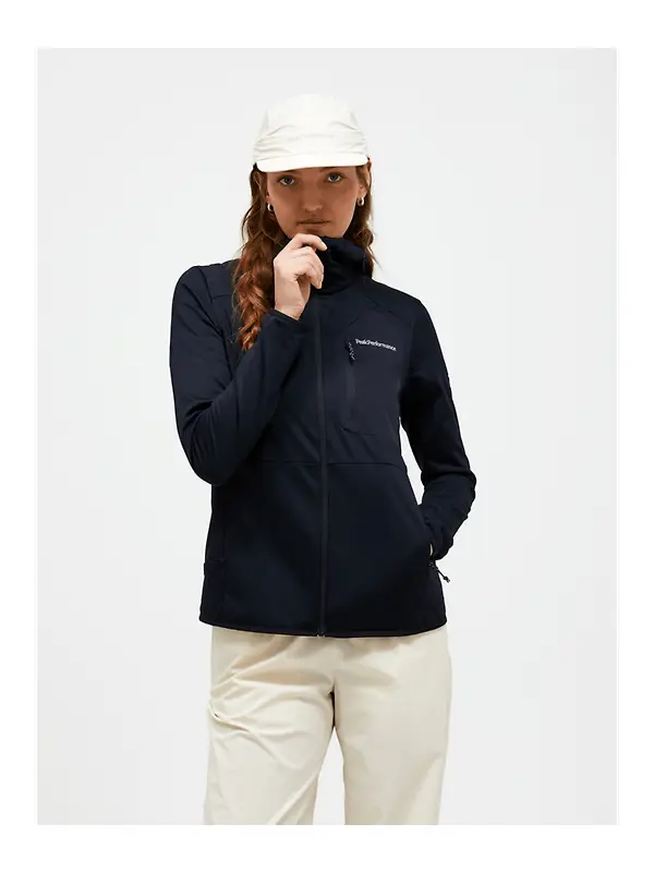 Peak Performance Women's Utility Light Zip Hoodie - Black/Black Image 2