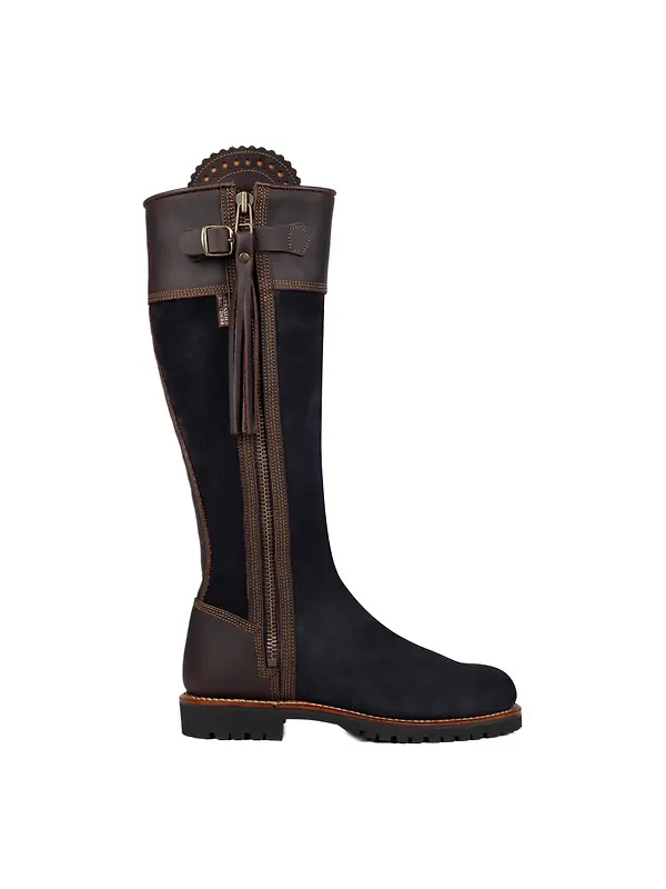 Penelope Chilvers Women's Inclement Long Tassel Boots Generous Fit - Navy/Dark Brown Image 1