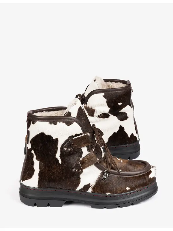 Penelope Chilvers Women's Incredible Friesian Shearling-Lined Boots - Brown/White Image 3