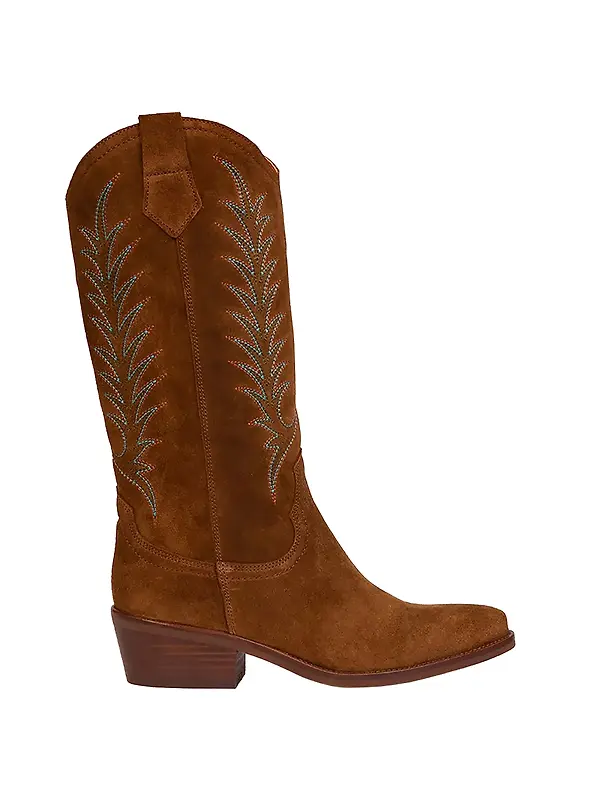 Penelope Chilvers Women's Goldie Embroidered Cowboy Boots - Peat Image 1