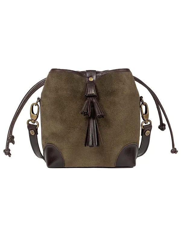 Penelope Chilvers Women's Suede Fortune Teller Bag - Bitter Chocolate/Khaki Image 1