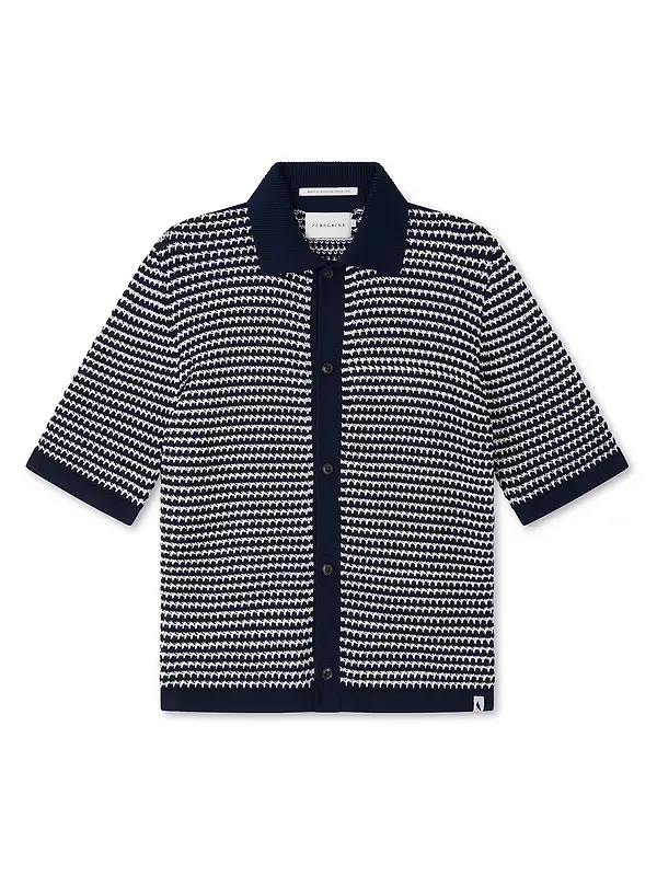Peregrine Men's Island Crochet Shirt - Navy Image 1