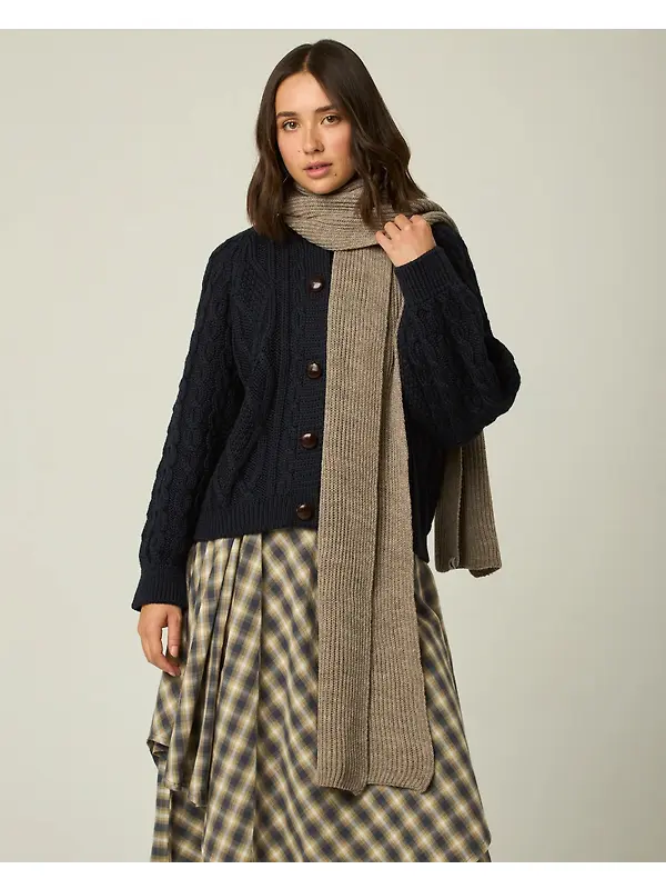 Peregrine Porter Ribbed Scarf - Oak Image 3