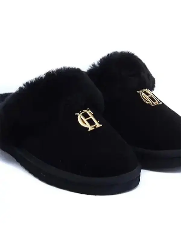 Holland Cooper Women's HC Shearling Slippers - Black Image 4