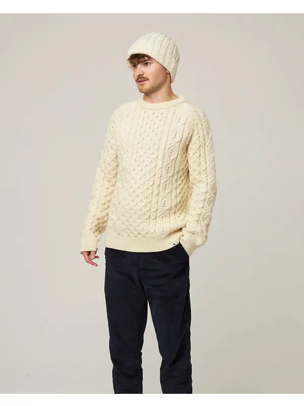 Peregrine Milliner Ribbed Beanie - Ecru Image 5