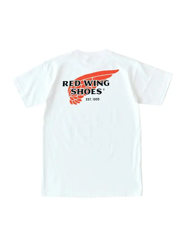 Red Wing Classic Logo Cotton T-Shirt - White - Style 97610 Image 2