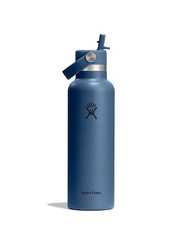 Hydro Flask 21oz (621ml) Standard Mouth Bottle with Flex Straw Cap - Harbour Blue Image 1