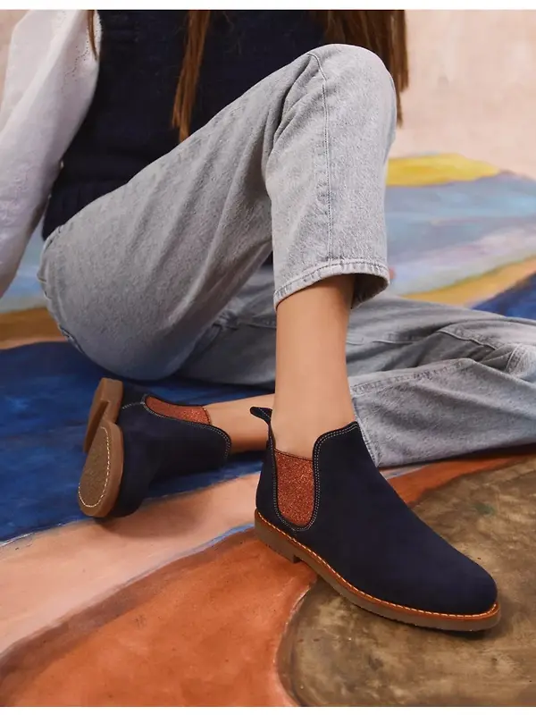 Penelope Chilvers Women's Safari Suede Boots - Navy/Cinnamon Image 3