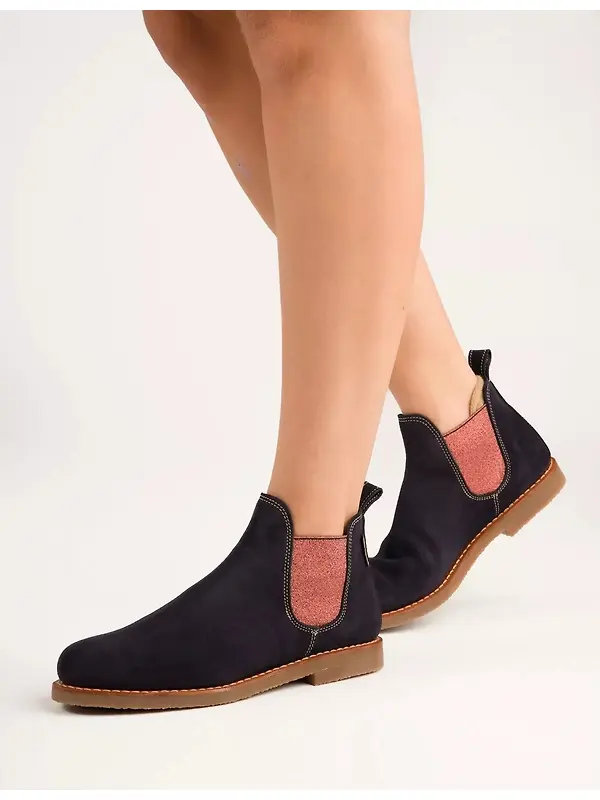 Penelope Chilvers Women's Safari Suede Boots - Navy/Cinnamon Image 2
