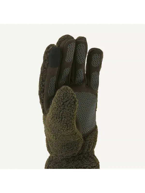 Sealskinz Hoveton Waterproof Heavy Sherpa Fleece Gloves - Olive Image 2